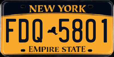 NY license plate FDQ5801