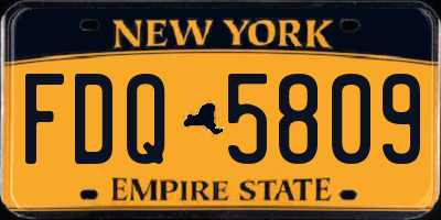 NY license plate FDQ5809