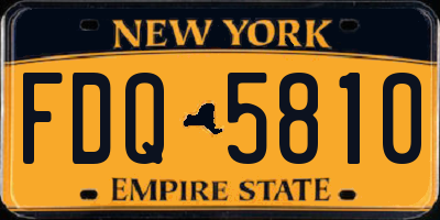 NY license plate FDQ5810
