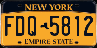 NY license plate FDQ5812