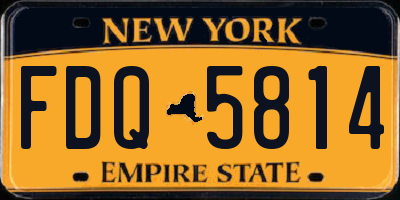 NY license plate FDQ5814