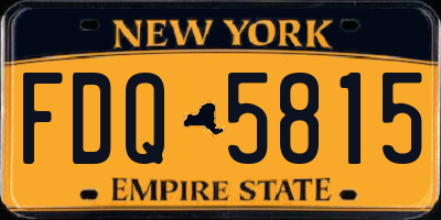 NY license plate FDQ5815