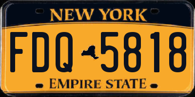 NY license plate FDQ5818