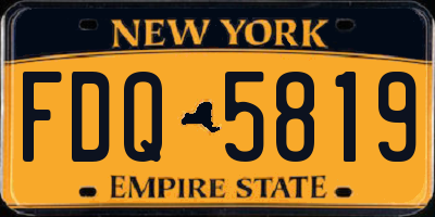 NY license plate FDQ5819