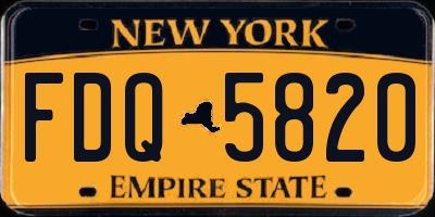 NY license plate FDQ5820