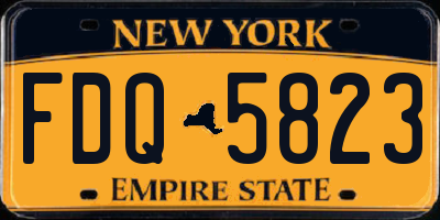 NY license plate FDQ5823