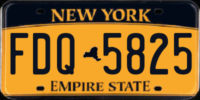 NY license plate FDQ5825