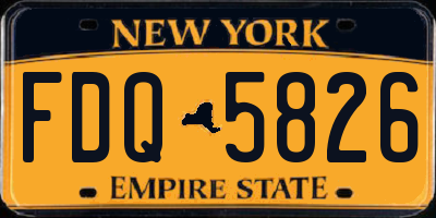 NY license plate FDQ5826