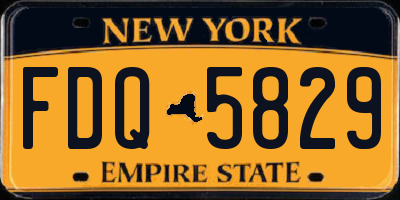 NY license plate FDQ5829
