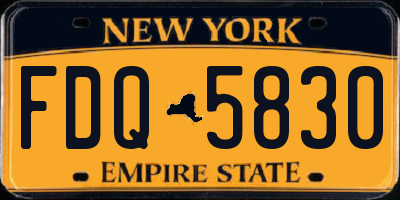 NY license plate FDQ5830