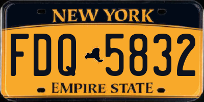 NY license plate FDQ5832