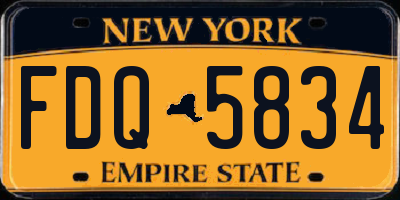 NY license plate FDQ5834