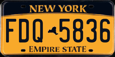 NY license plate FDQ5836