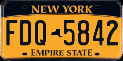 NY license plate FDQ5842