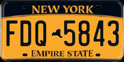 NY license plate FDQ5843