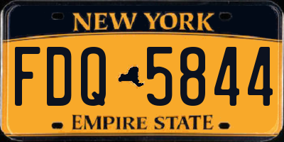 NY license plate FDQ5844