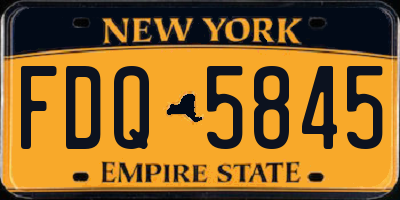 NY license plate FDQ5845