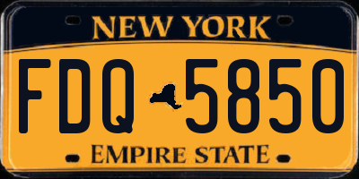 NY license plate FDQ5850
