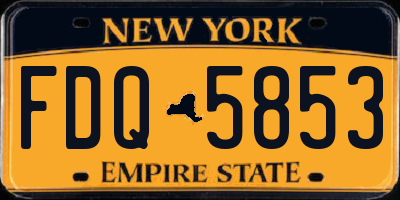 NY license plate FDQ5853