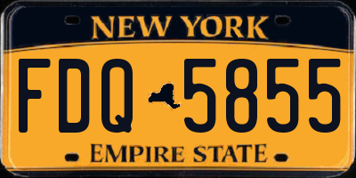 NY license plate FDQ5855