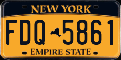NY license plate FDQ5861