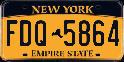 NY license plate FDQ5864