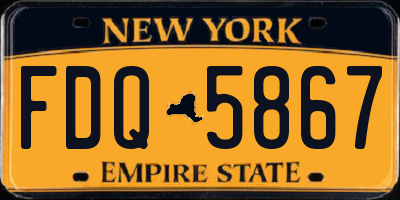 NY license plate FDQ5867