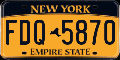 NY license plate FDQ5870