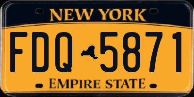 NY license plate FDQ5871
