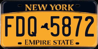 NY license plate FDQ5872