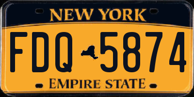 NY license plate FDQ5874
