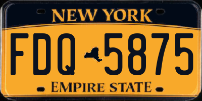 NY license plate FDQ5875