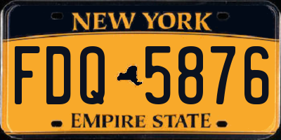 NY license plate FDQ5876