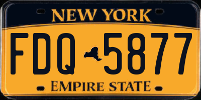 NY license plate FDQ5877
