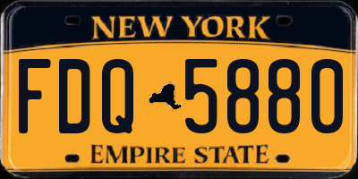NY license plate FDQ5880