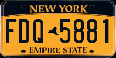 NY license plate FDQ5881