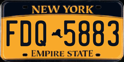 NY license plate FDQ5883