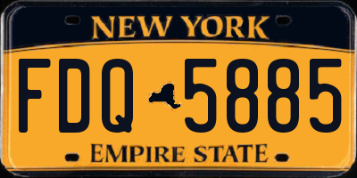 NY license plate FDQ5885