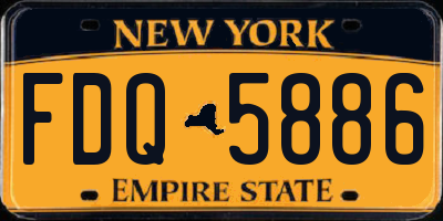 NY license plate FDQ5886