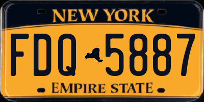 NY license plate FDQ5887