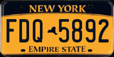 NY license plate FDQ5892