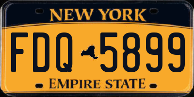 NY license plate FDQ5899