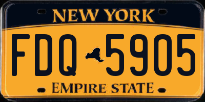 NY license plate FDQ5905