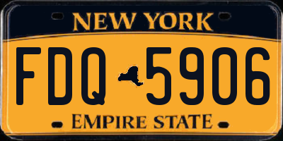 NY license plate FDQ5906
