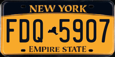 NY license plate FDQ5907
