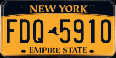 NY license plate FDQ5910