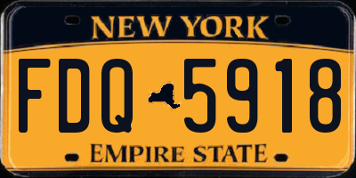 NY license plate FDQ5918