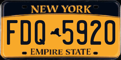 NY license plate FDQ5920