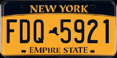 NY license plate FDQ5921