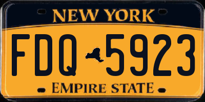 NY license plate FDQ5923